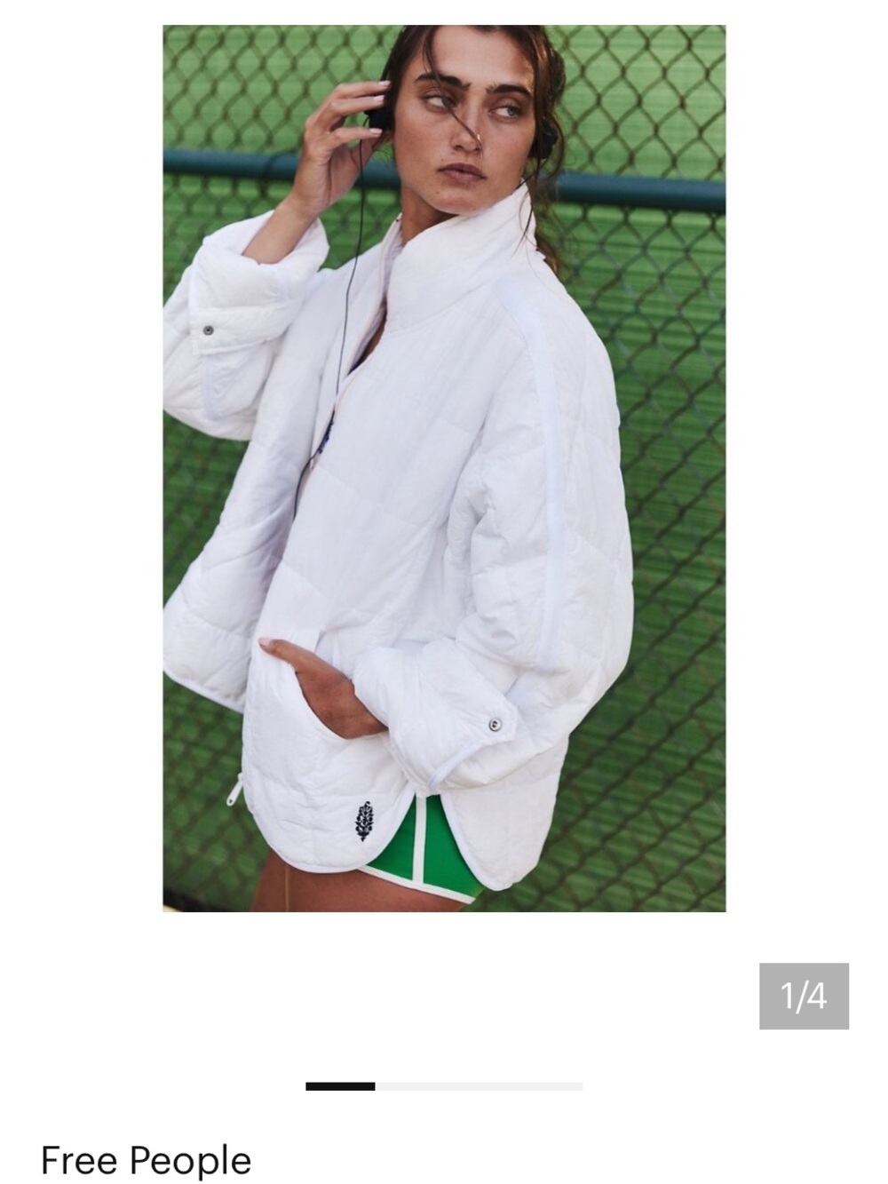 Pippa packable Free People White Puffer Jacket nwt